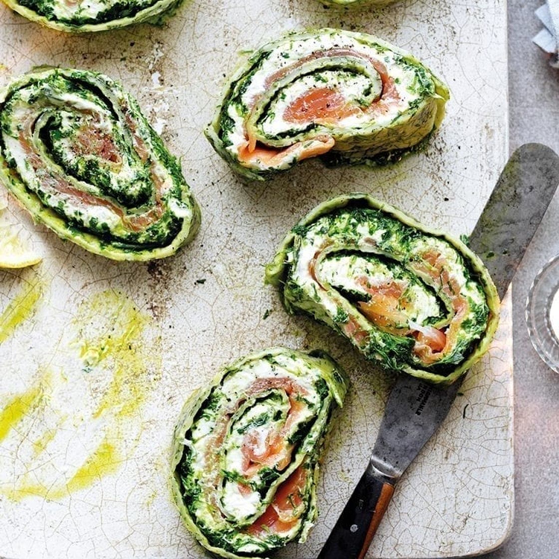 Horseradish and preserved lemon salmon roulade