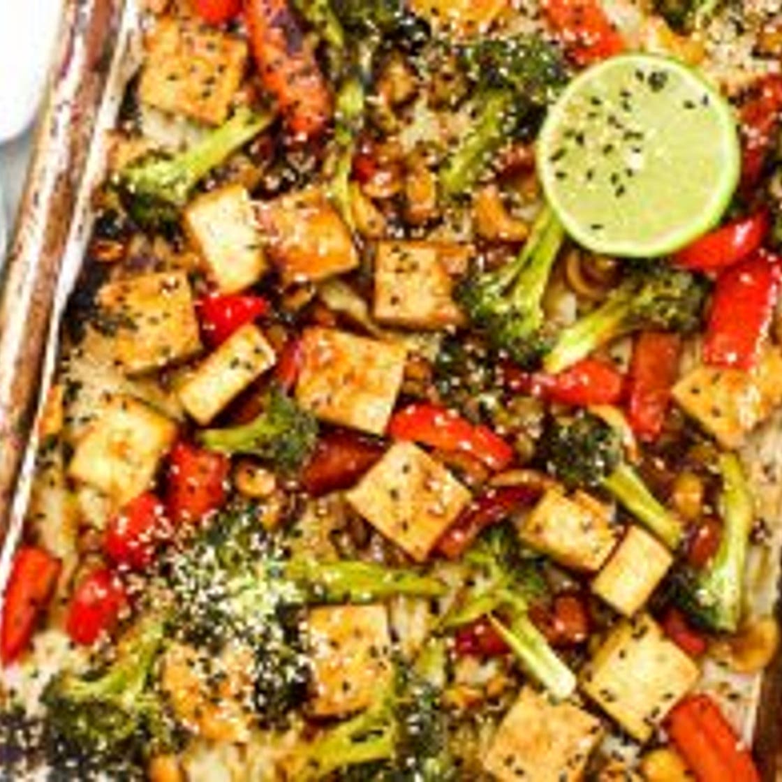 Sheet Pan Chinese Cashew Tofu