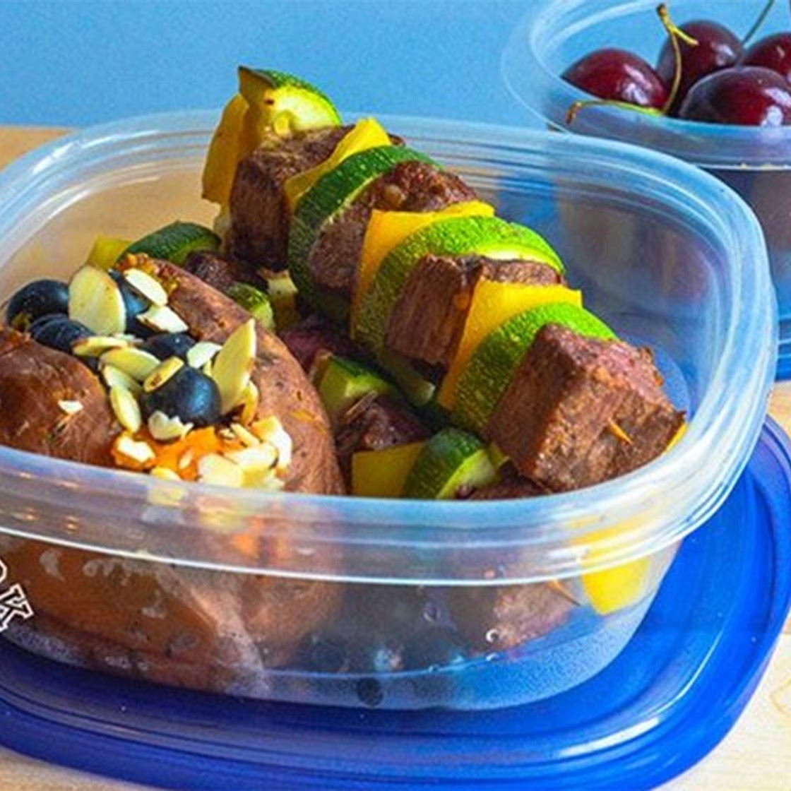 Spicy Flank Steak Kabobs With Sweet Potato