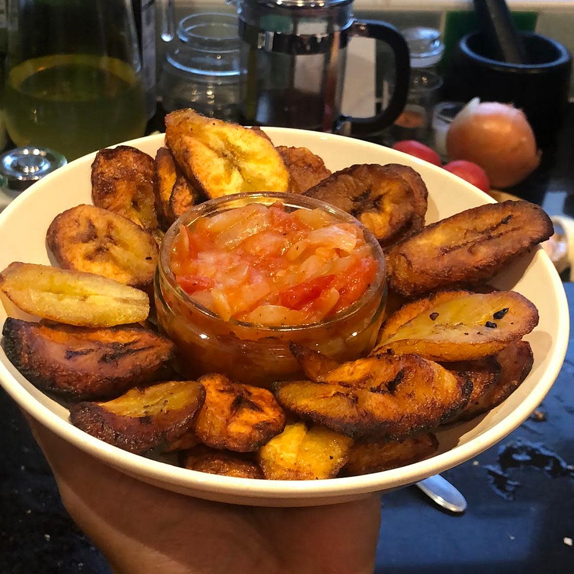 Hajja's Fried Plantain and Tomato Stew