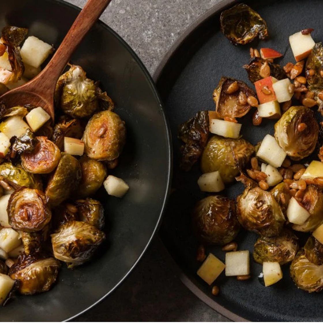 Roasted Brussels Sprouts With Apple and Sunflower Seeds - Ellie Krieger