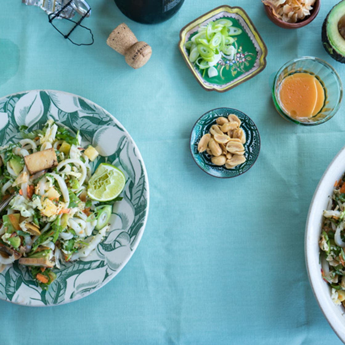 Sriracha Rainbow Noodle Salad