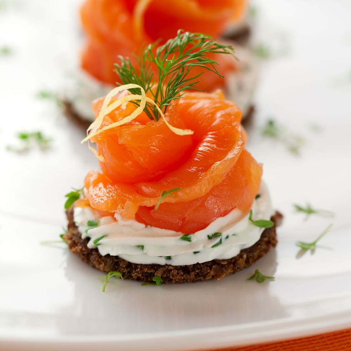Toasts à la crème de saumon fumé