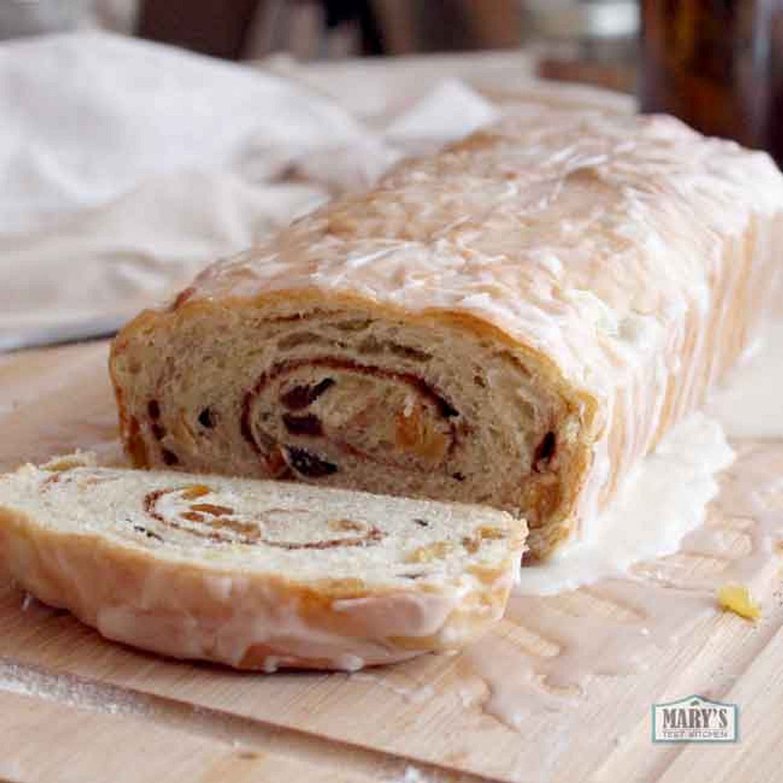 Vegan Raisin Bread with Icing