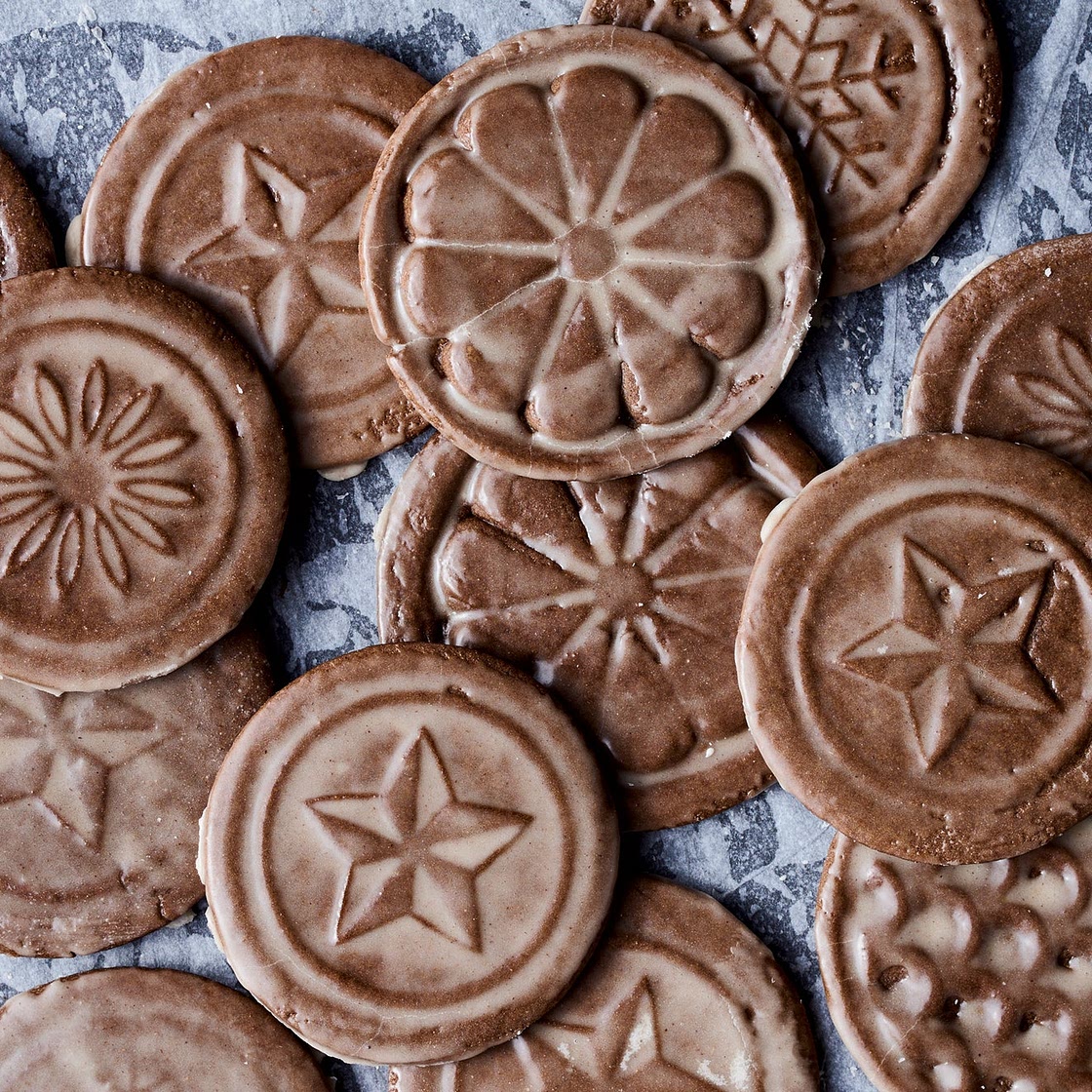 Soft Gingerbread Tiles with Rum Butter Glaze