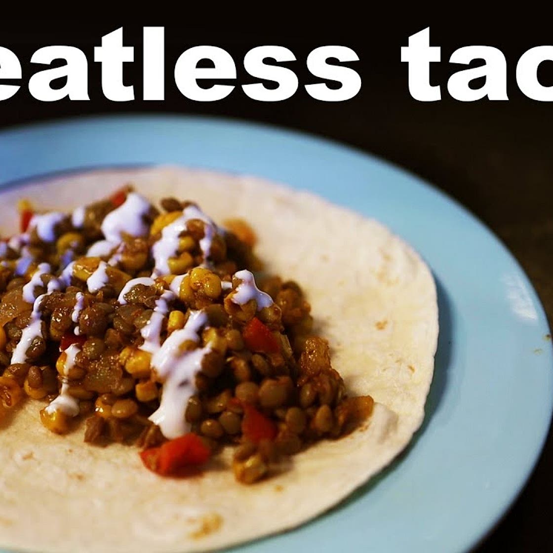 Lentil tacos with lime crema