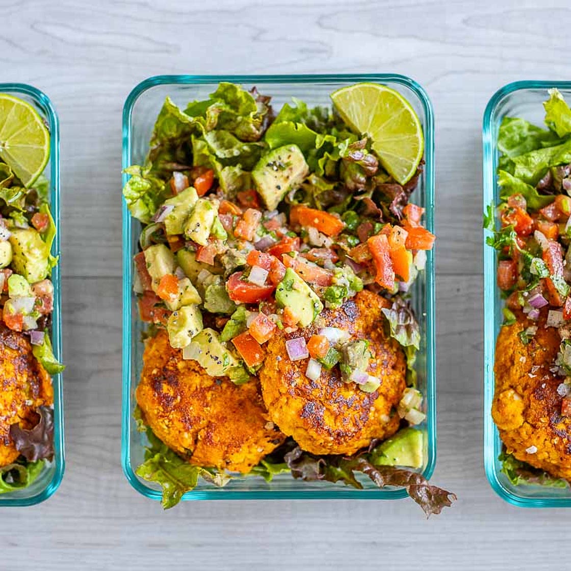 Salmon Sweet Potato Cakes with Avocado Salsa
