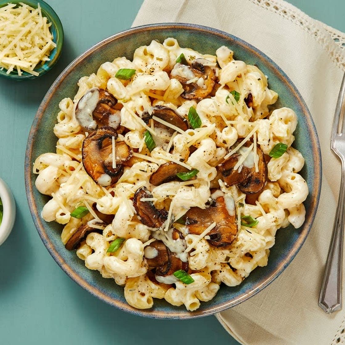 Creamy Mushroom & Pea Cavatappi