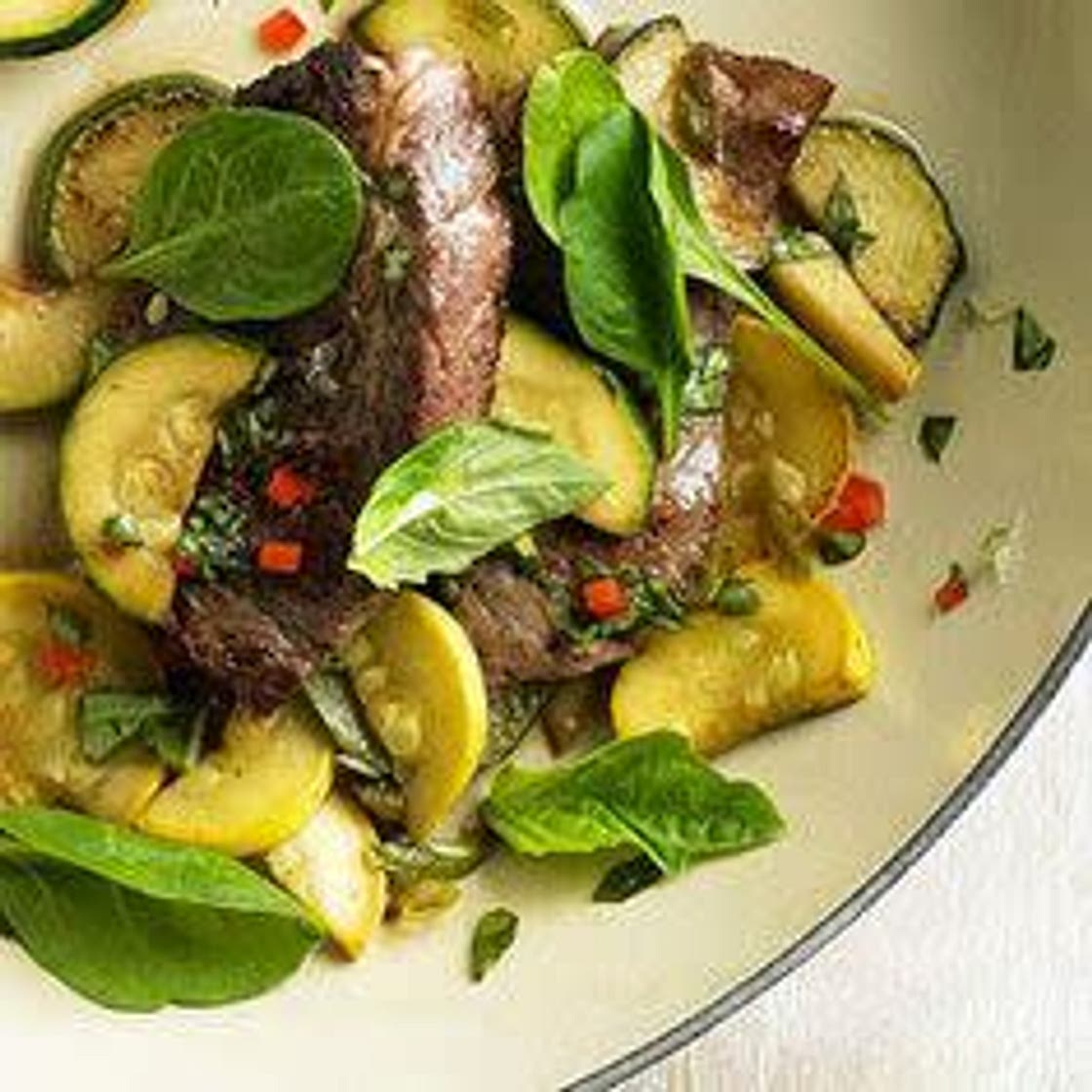 Sizzling Steak with Lime Basil Sauce