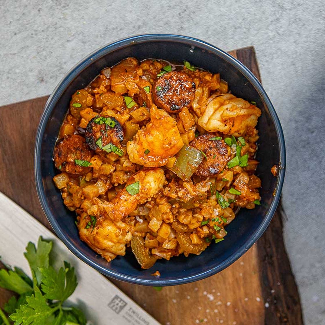 Low Carb Cajun Shrimp Bowl