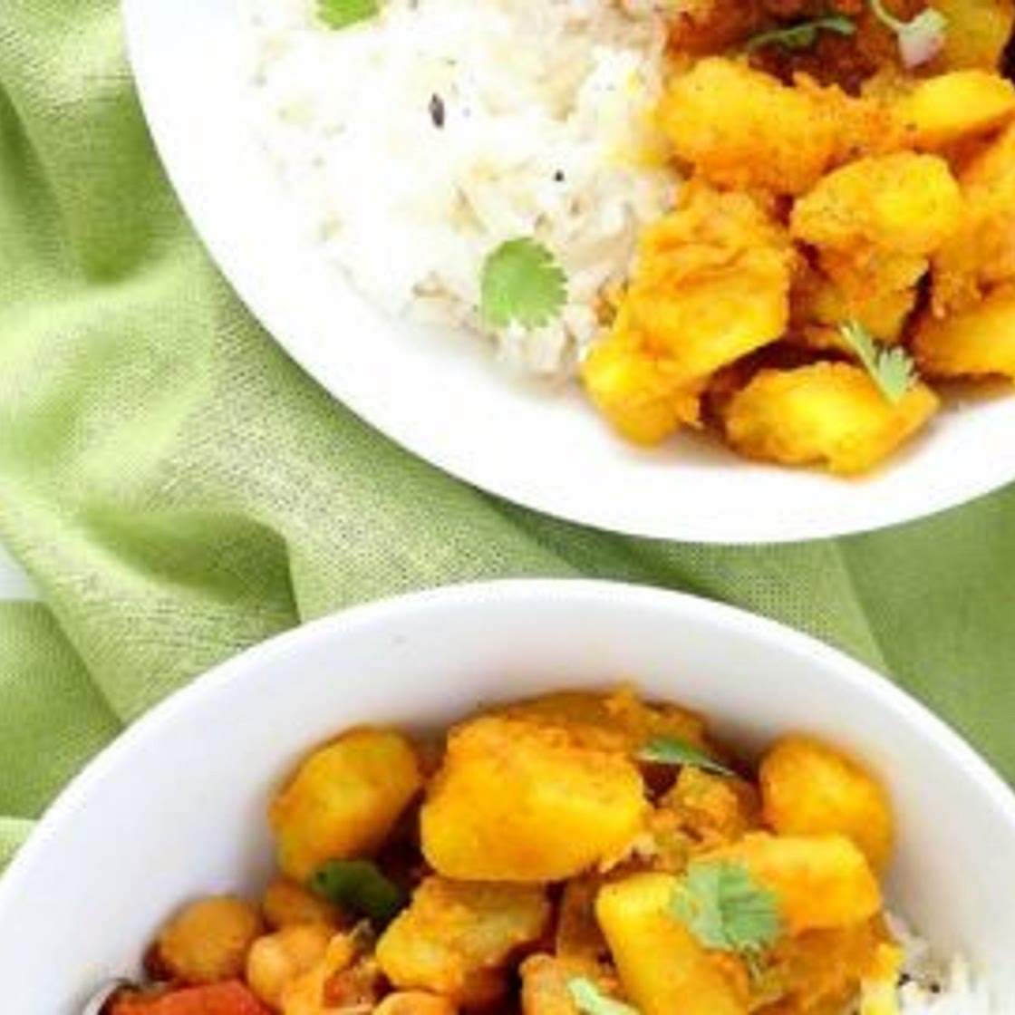 Easy Chickpea Curry Spiced Potato Bowl