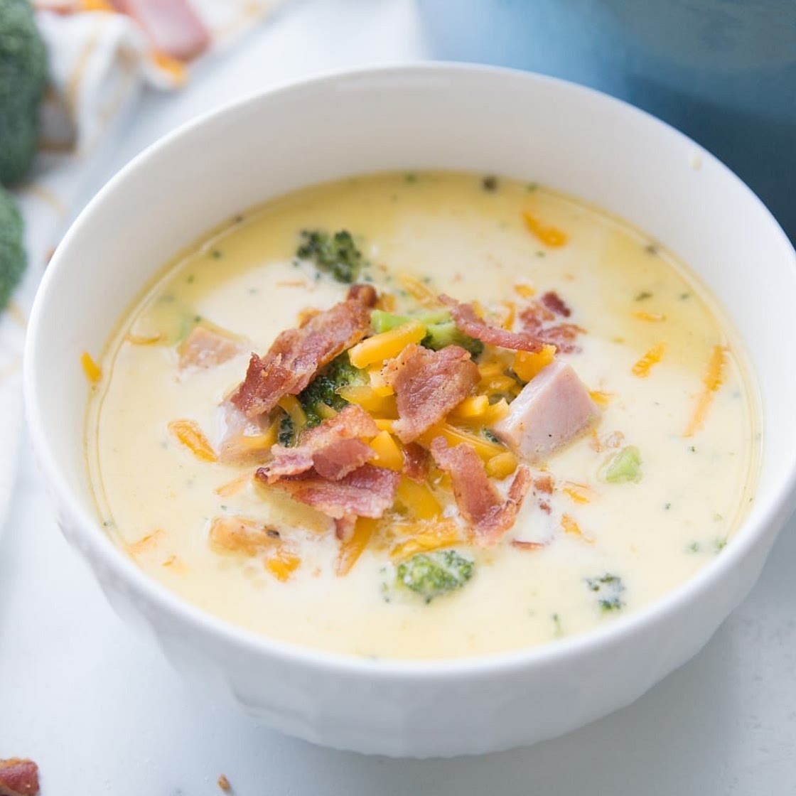 Cheesy Keto Ham Soup with Broccoli {keto/low carb}