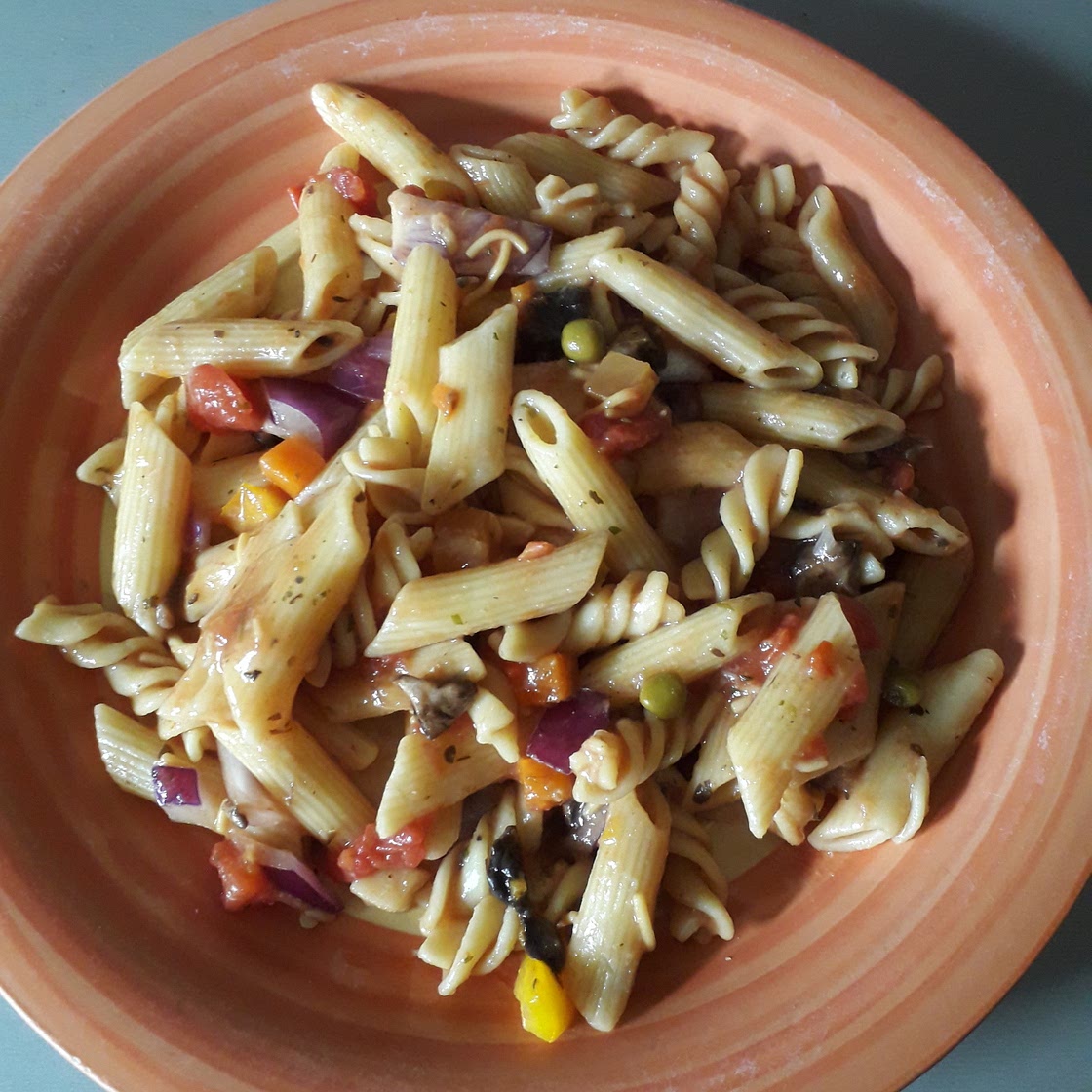 Vegan vegetable pasta (no oil)