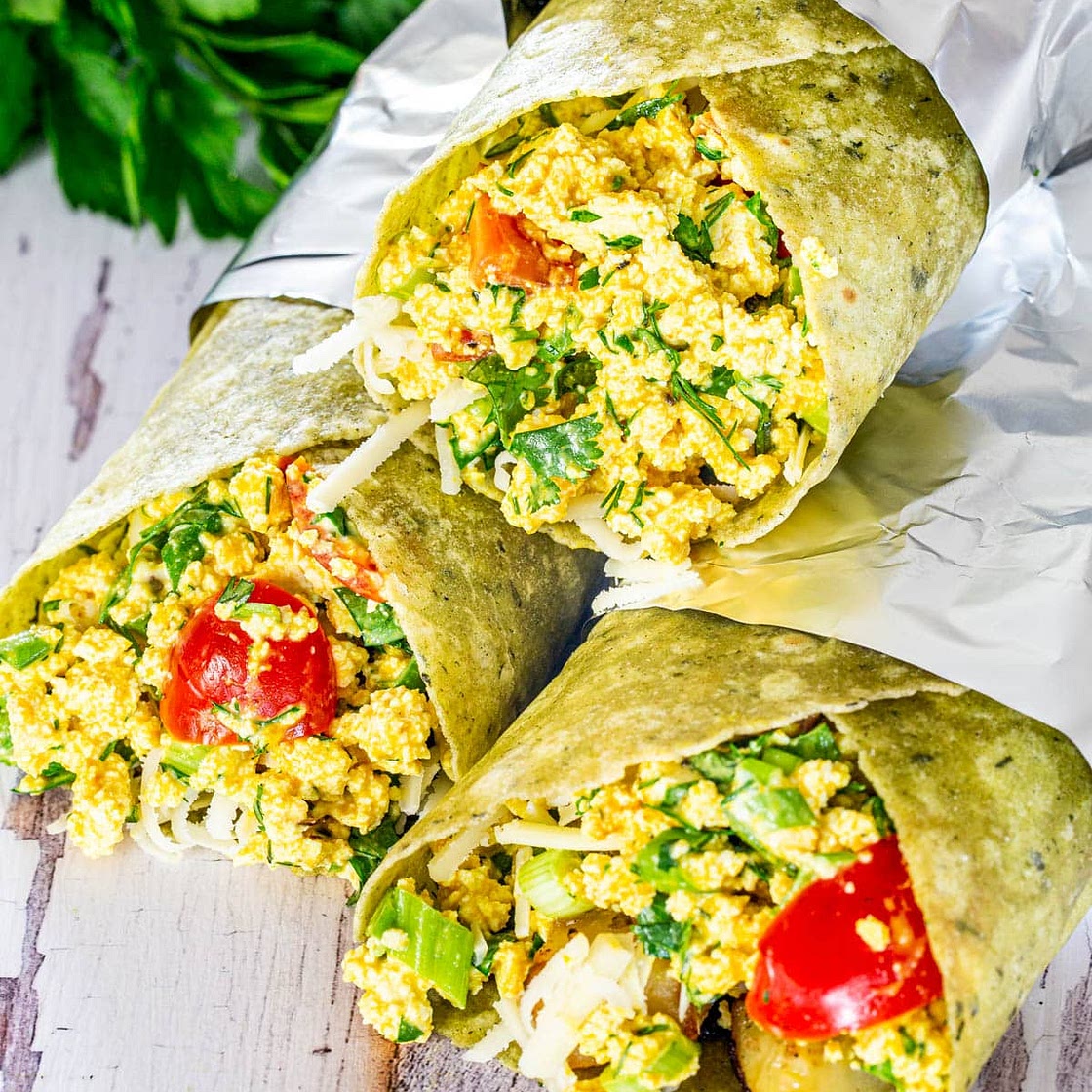Vegan Tofu Breakfast Burritos