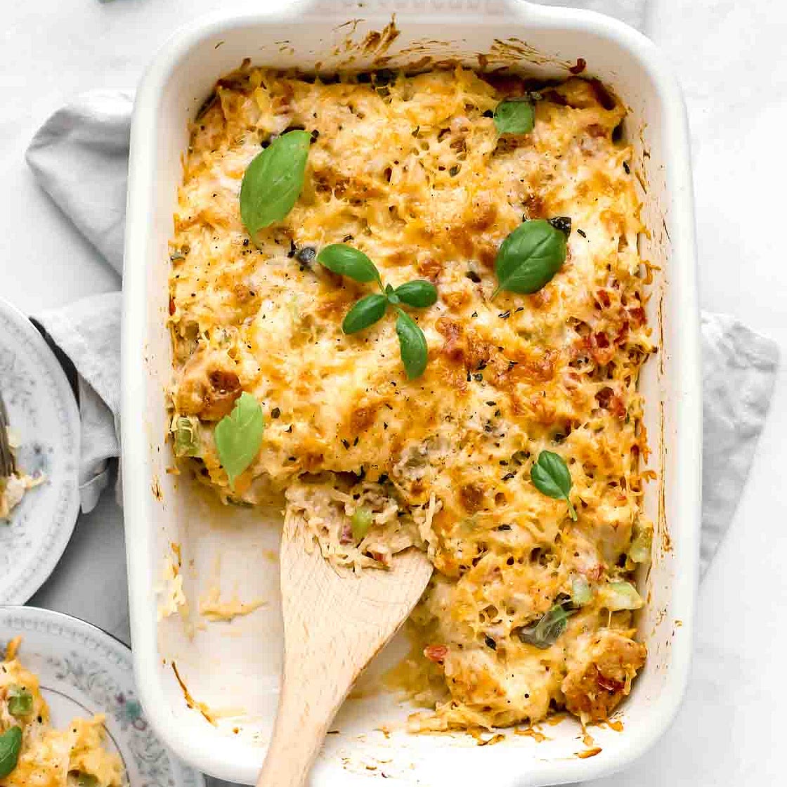 Cheesy Chicken Spaghetti Squash Casserole (Freezer Meal)
