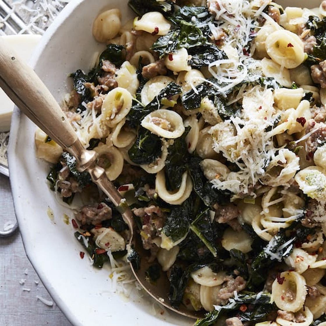 Sausage and Leek Orecchiette