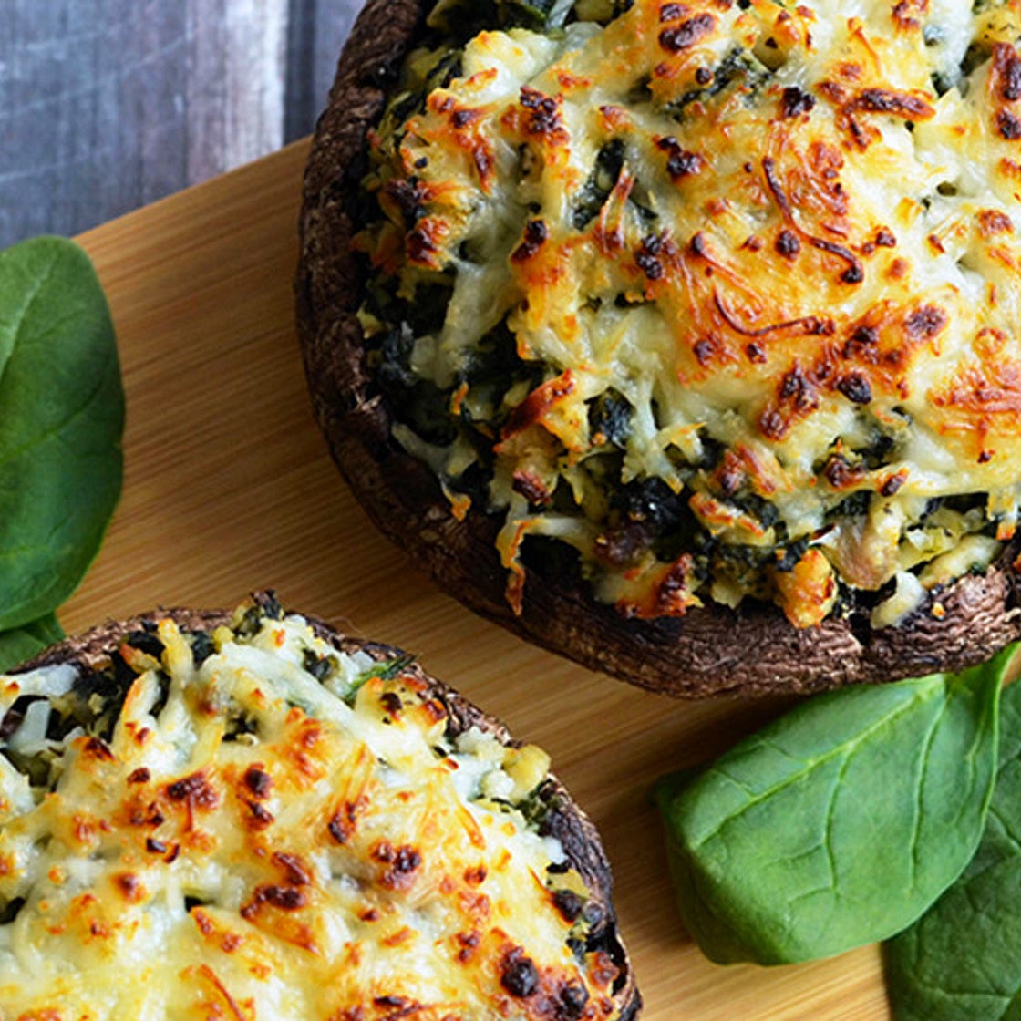 Chicken Florentine Stuffed Portobello Mushrooms Recipe
