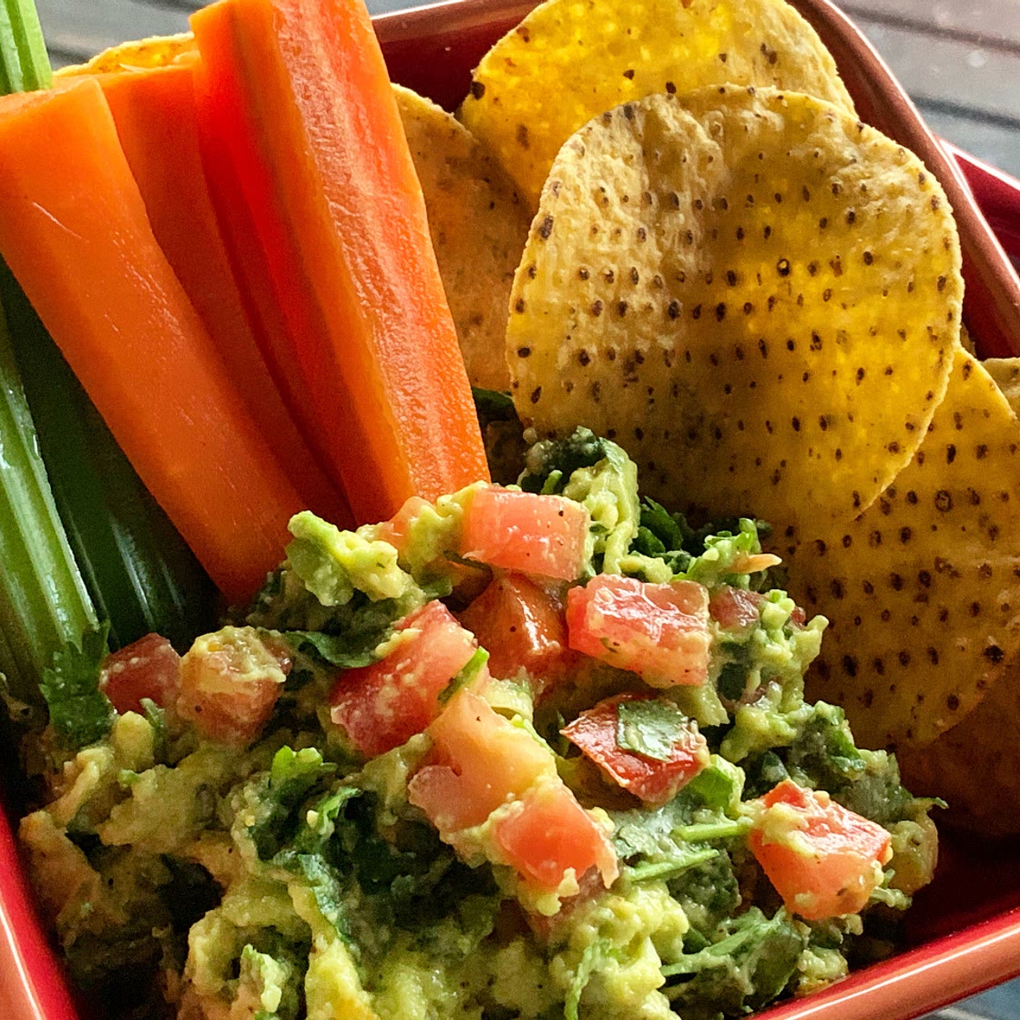 Corn chips & guac (low sodium low carbs)