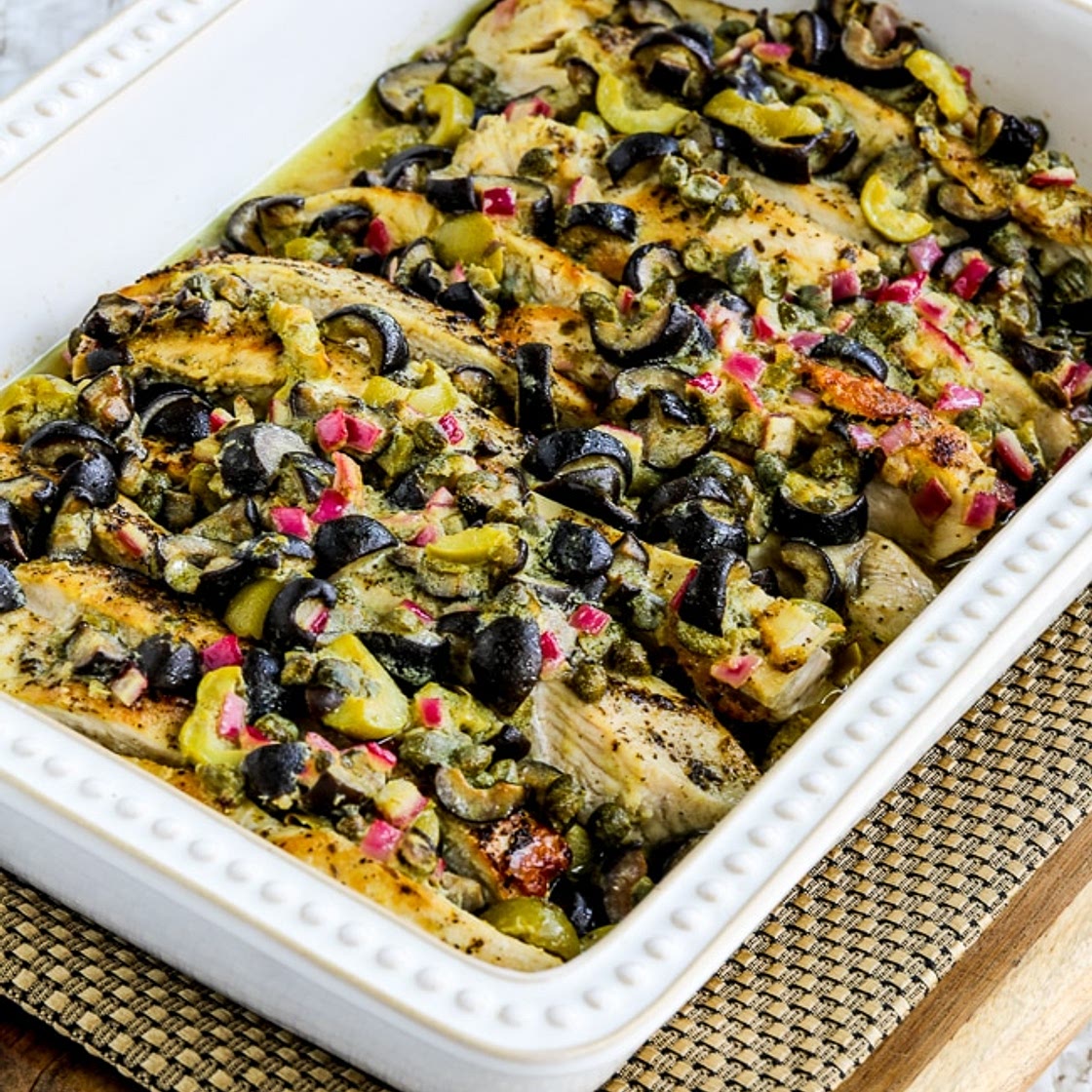 Chicken Bake with Olive and Caper Sauce