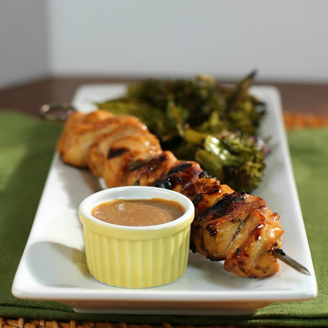 Thai Chicken Skewers with Peanut Sauce