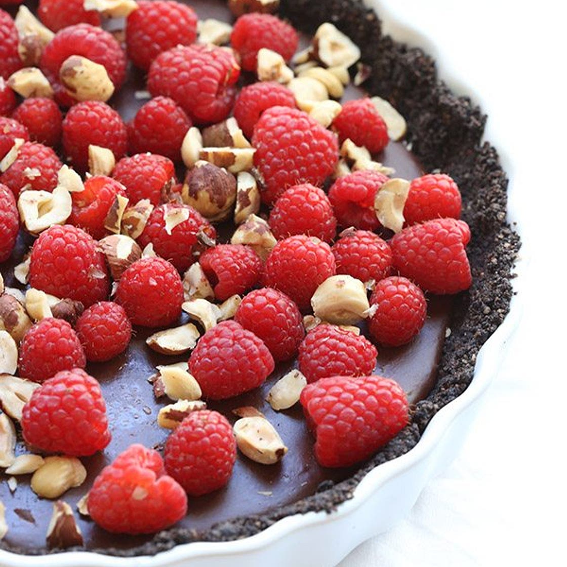 No Bake Nutella Raspberry Tart