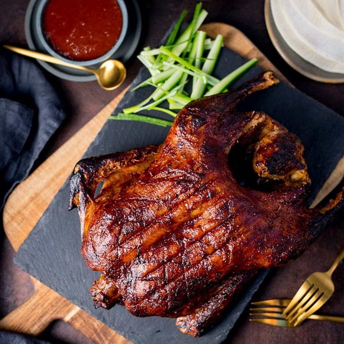 Pulled Duck with Plum Sriracha Sauce