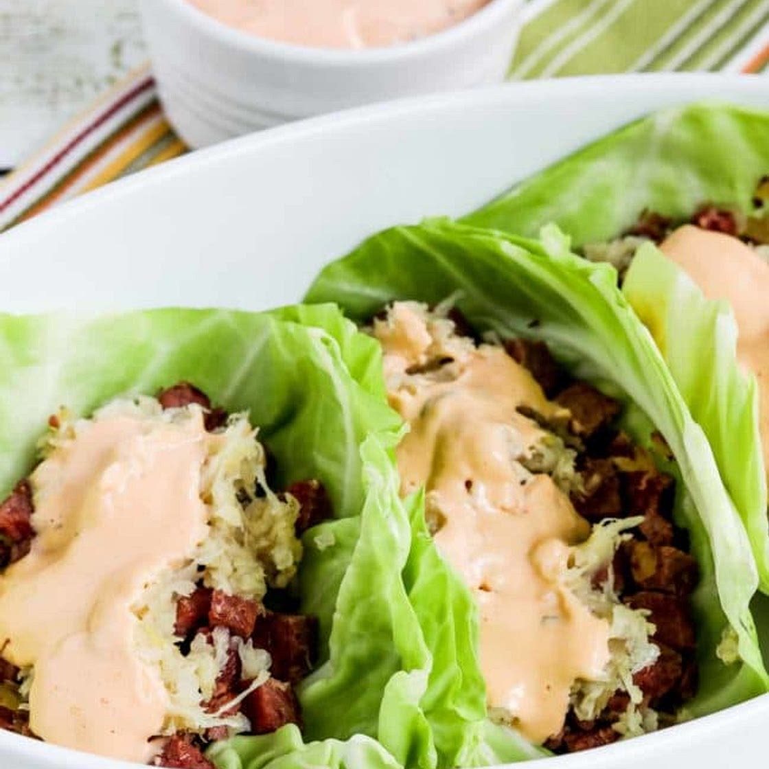 Reuben Sandwich Cabbage Cups