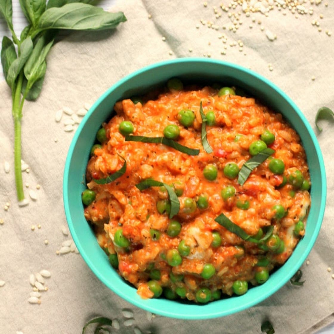 Creamy Tomato & Mozzarella Quinoa Risotto {for Babies & Toddlers}