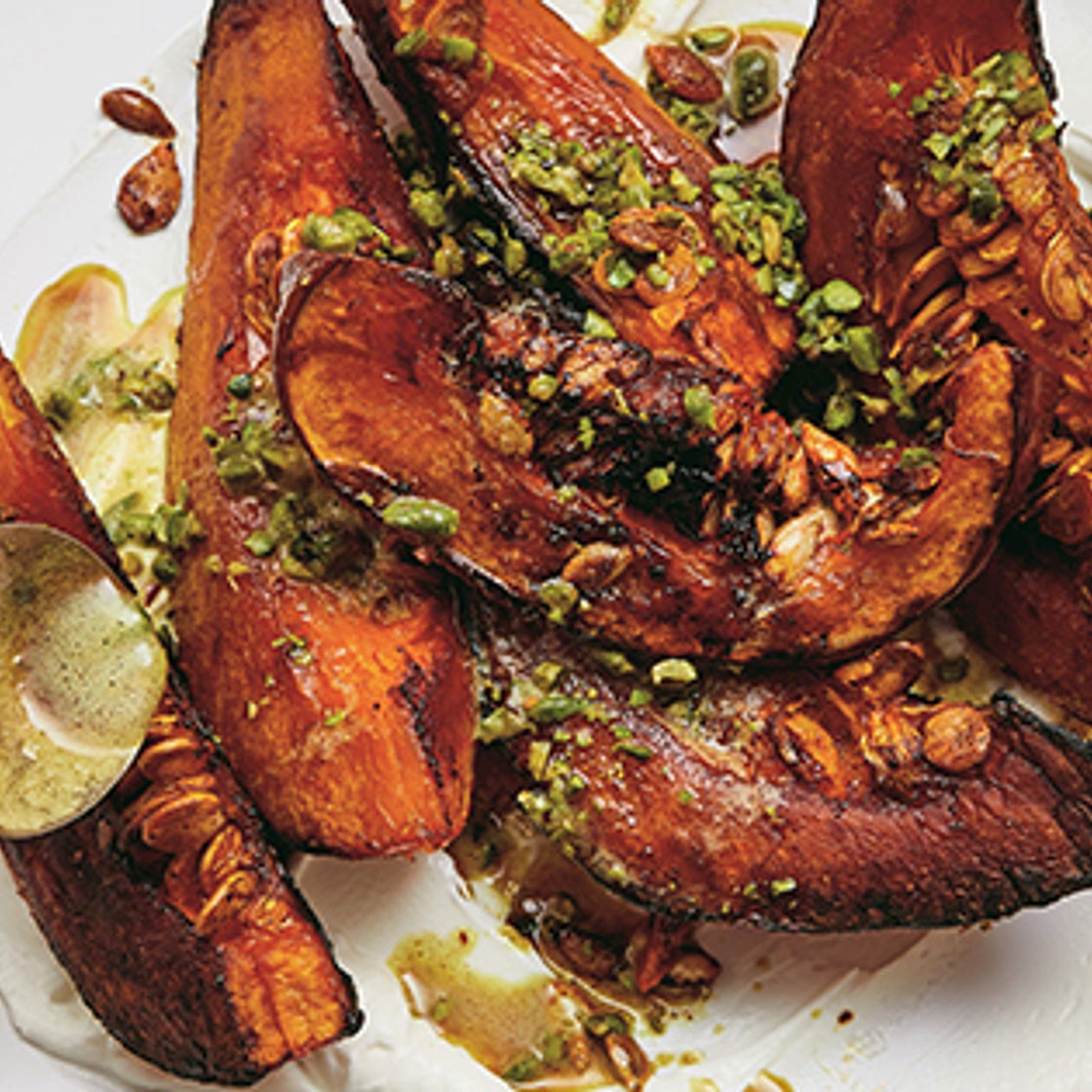 Alison Roman’s Roasted Squash with Yogurt and Spiced Buttered Pistachios