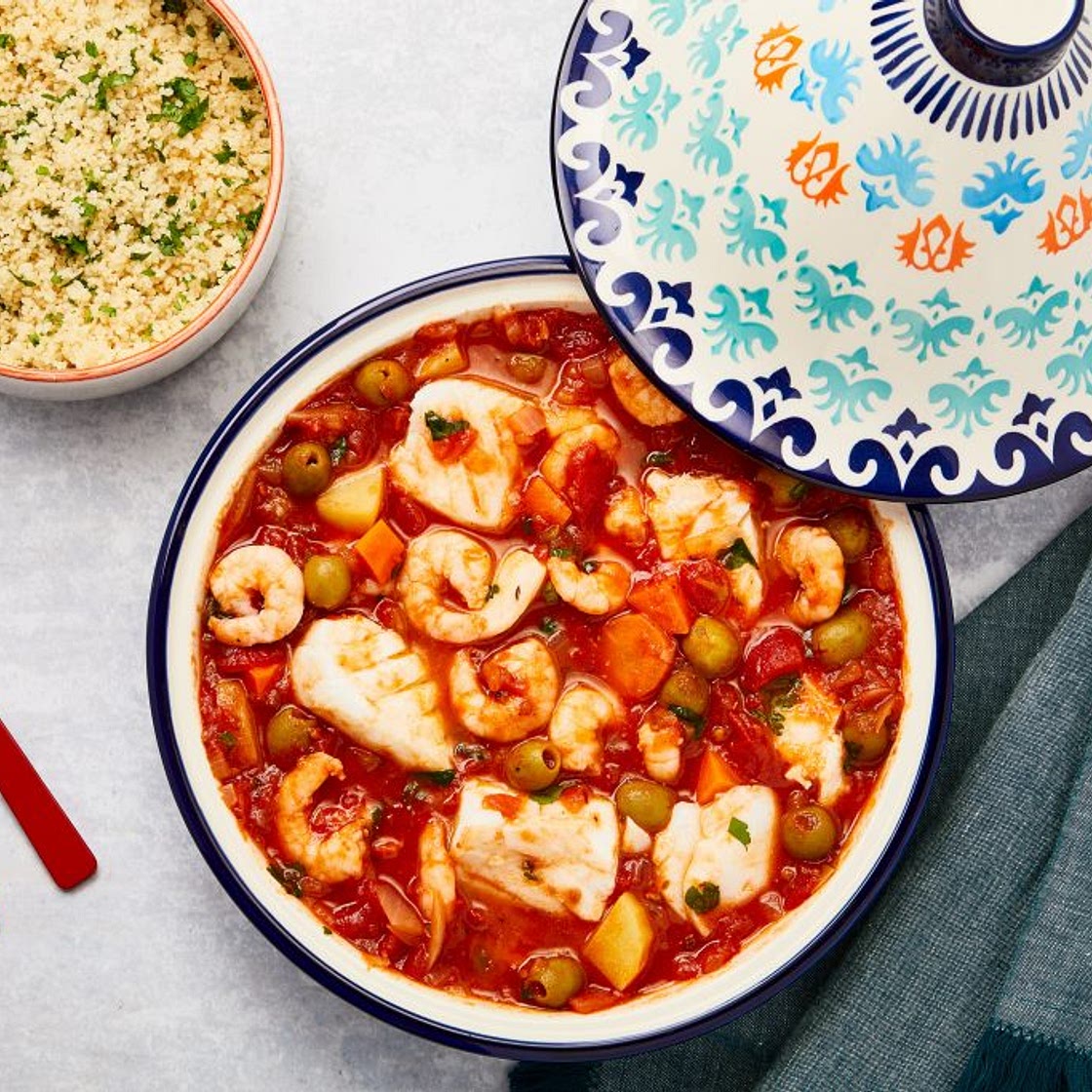 Cod and prawn tagine recipe
