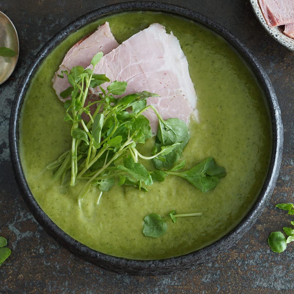 Green Soup with Ham