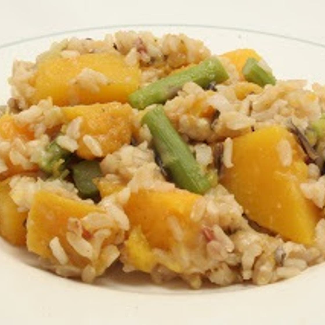 Baked Rice with Butternut Squash and Asparagus