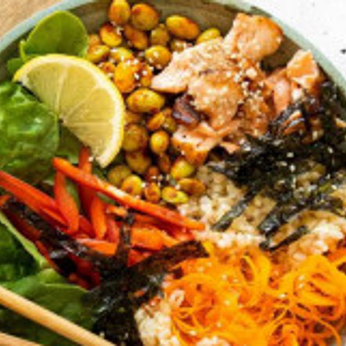 SPICY SHREDDED SALMON BOWL