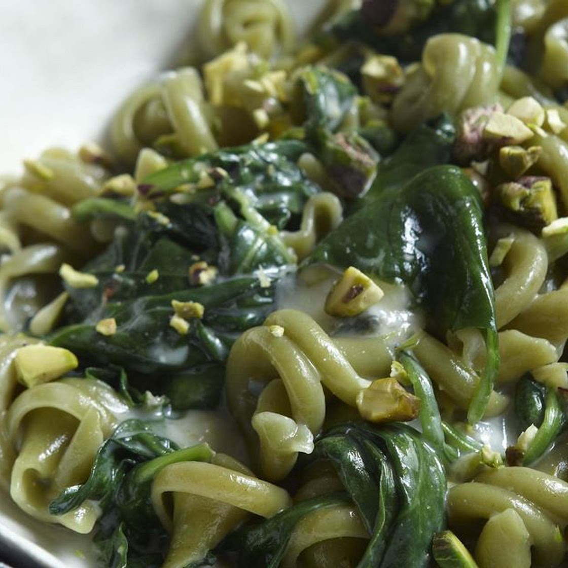 Green Pasta with Blue Cheese