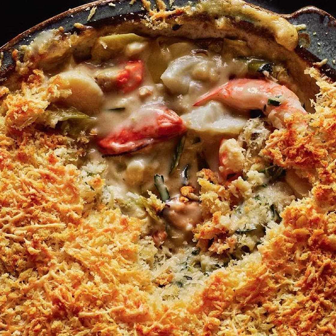 Rick Stein's Seafood Gratin with Caramelised Apples