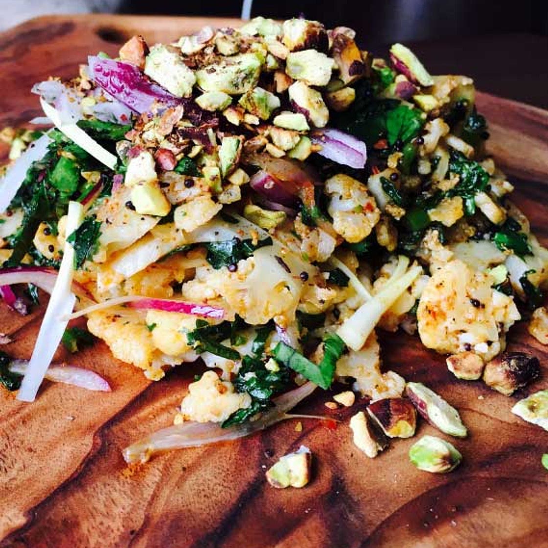 Harissa spiced Cauliflower with toasted Pistachio