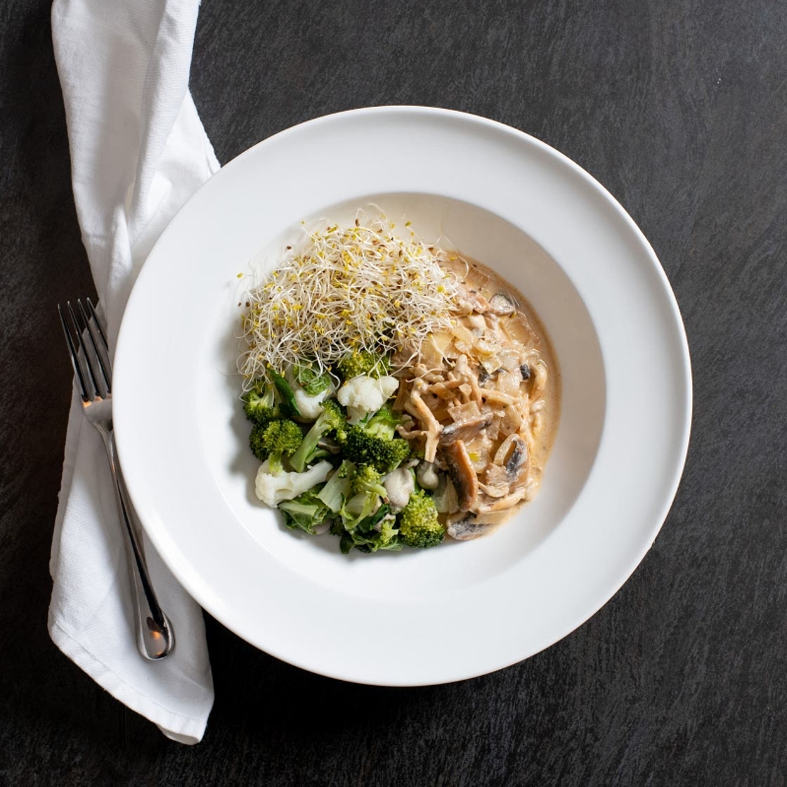 Mushroom Stroganoff with Greens | The Fast 800