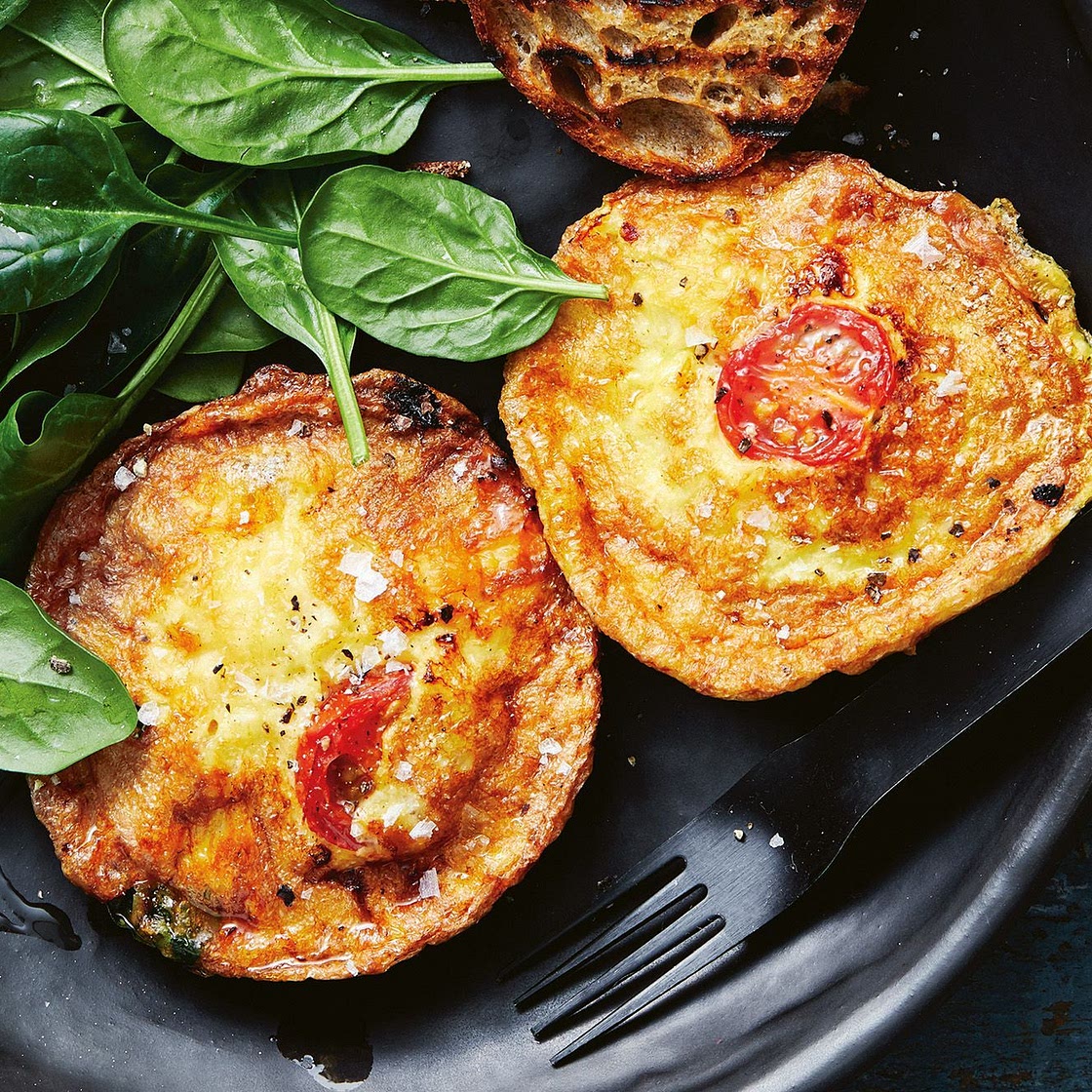 Pie maker bacon, mushroom and cheese frittatas recipe