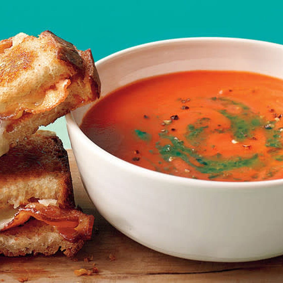 Grilled Cheese & Tomato Basil Soup