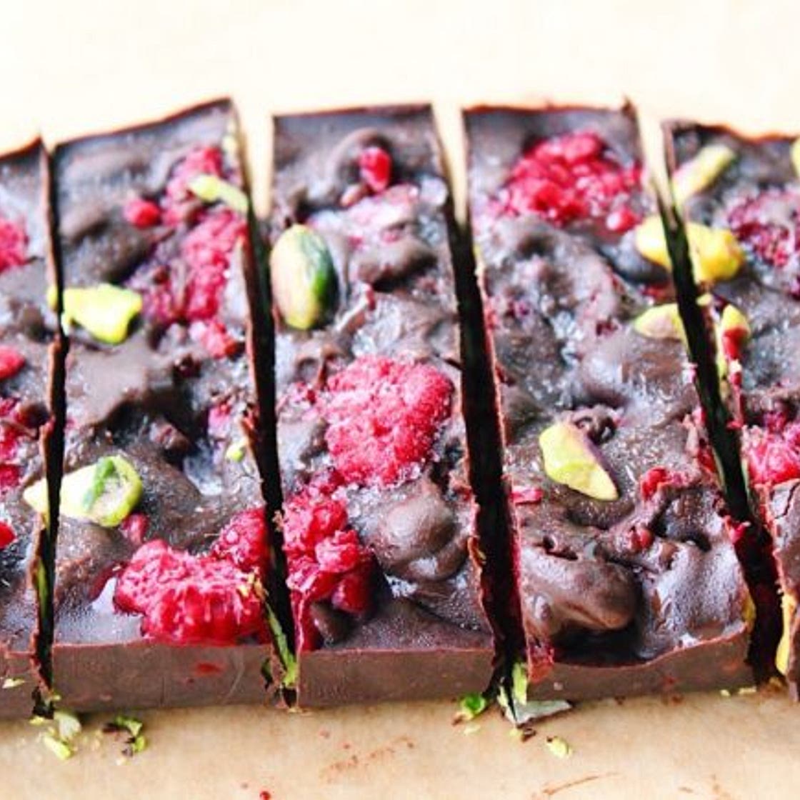 Toasted Pistachio & Raspberry Dark Chocolate Fudge Bars {vegan, gluten free, dairy free}