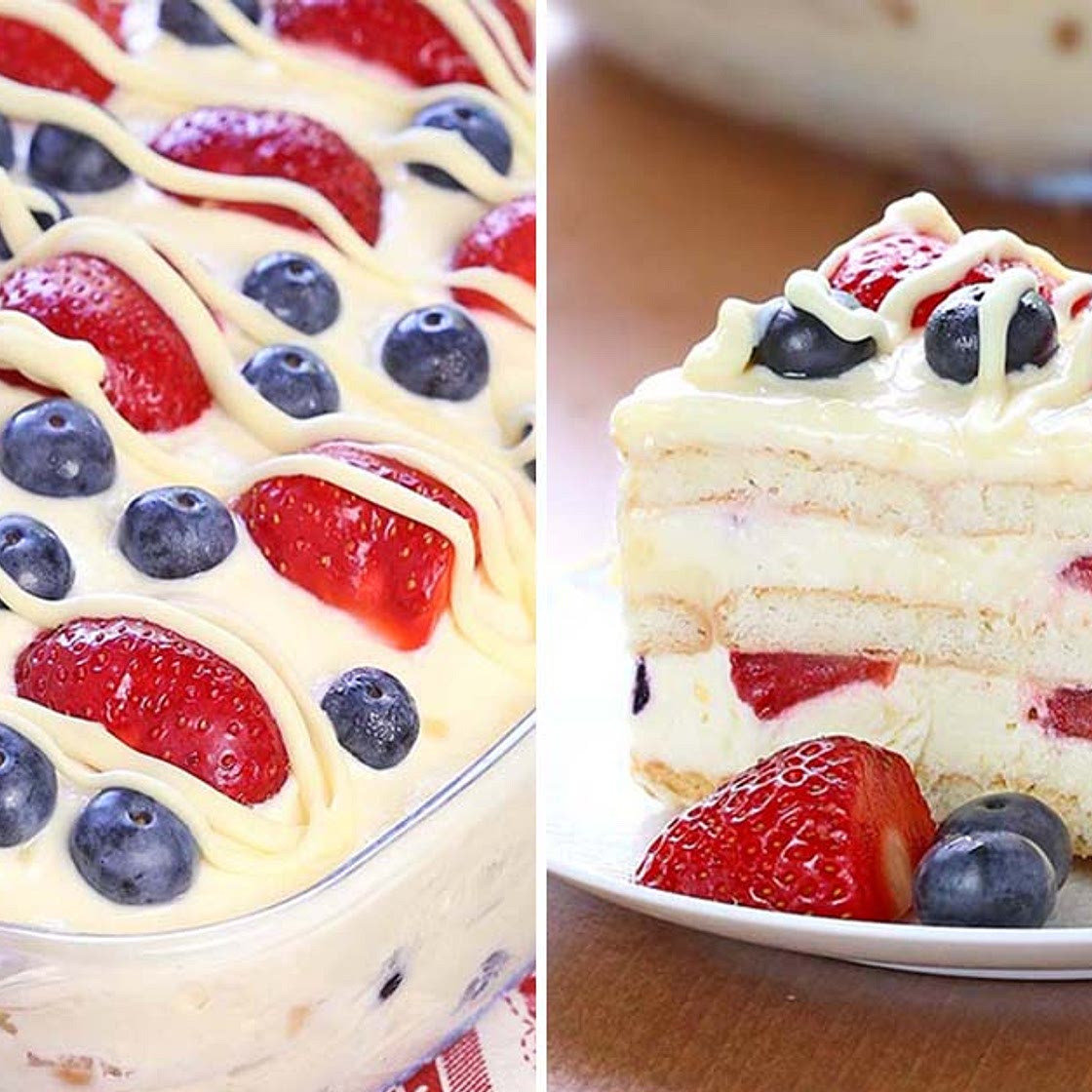 No Bake Summer Berry Icebox Cake