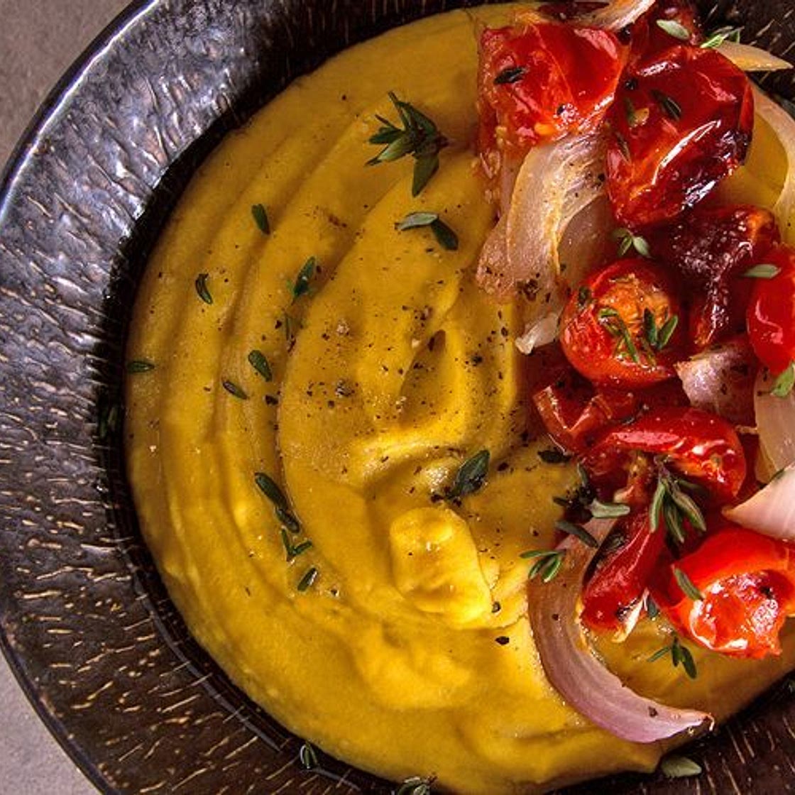 Traditional Greek fava (yellow split pea puree)