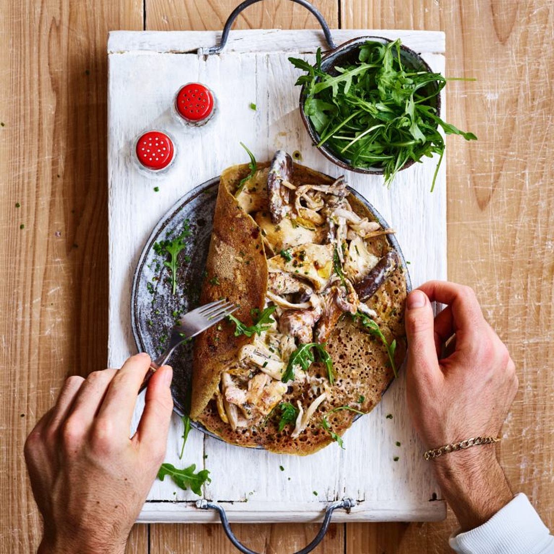 Creamy Mushroom Buckwheat Crepes - Avant-Garde Vegan