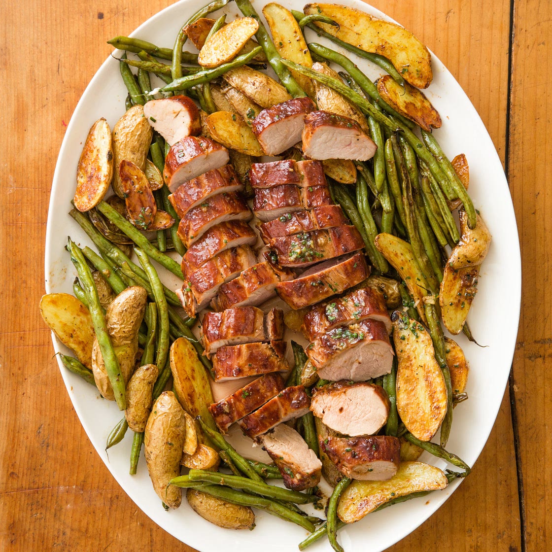 Roasted Pork Tenderloin with Green Beans and Potatoes