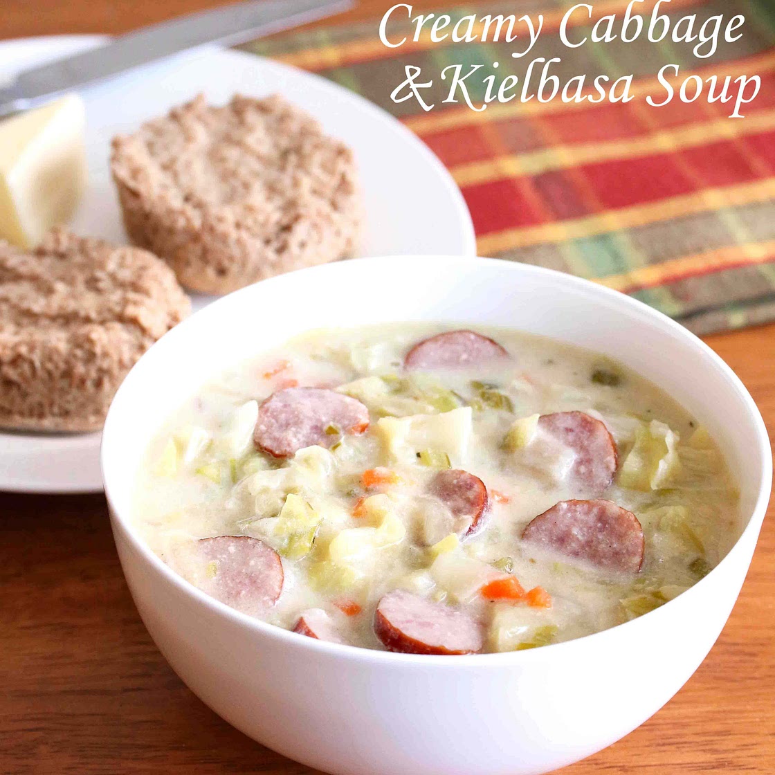 Creamy Cabbage Soup with Kielbasa