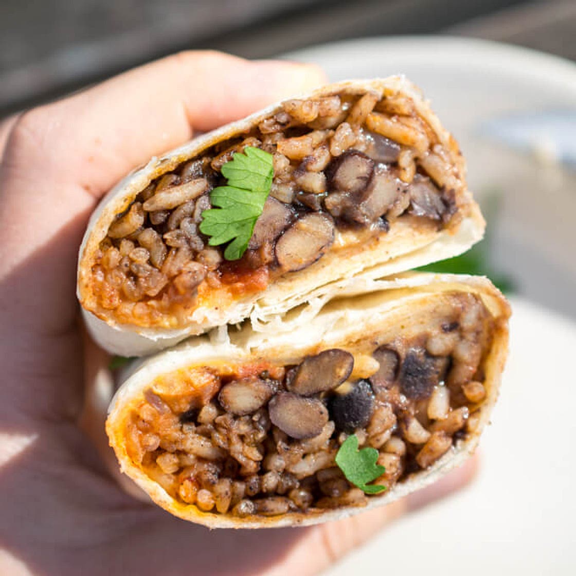 Vegan Burritos with Black Beans and Mexican Rice (Make-and-Freeze)