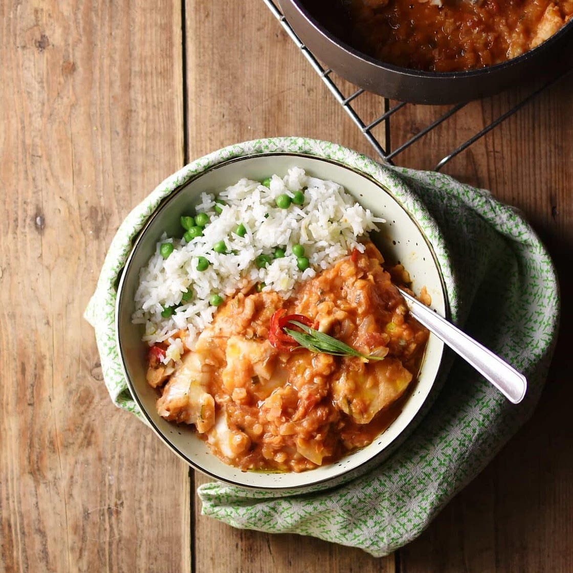 Coconut Milk Fish Stew with Red Lentils