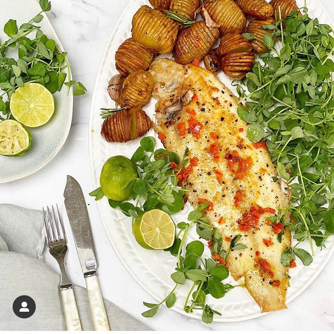 Dover sole with chilli lime butter 