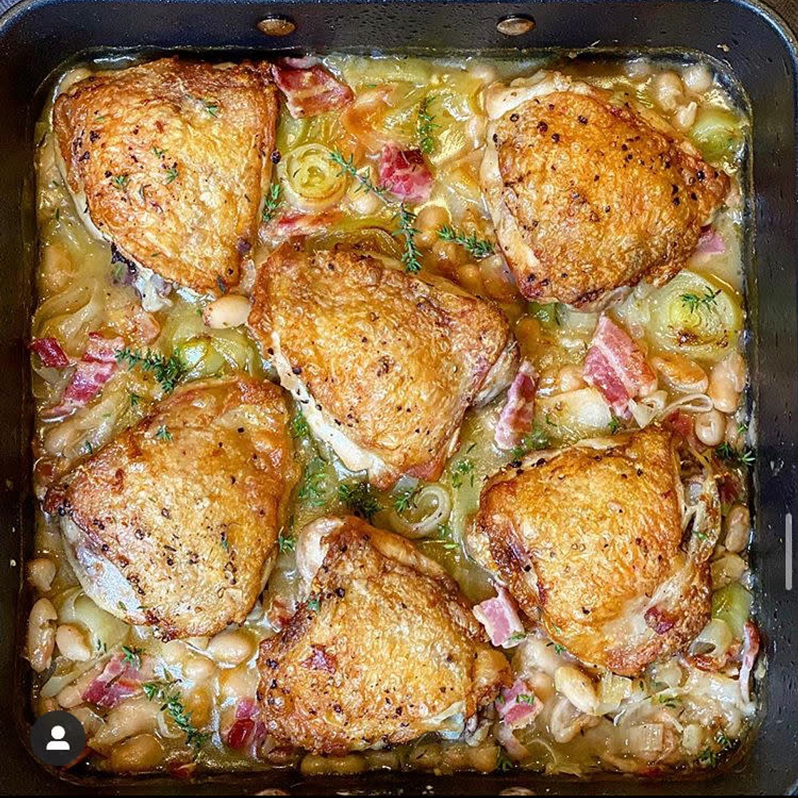 Chicken bacon and leek Traybake 
