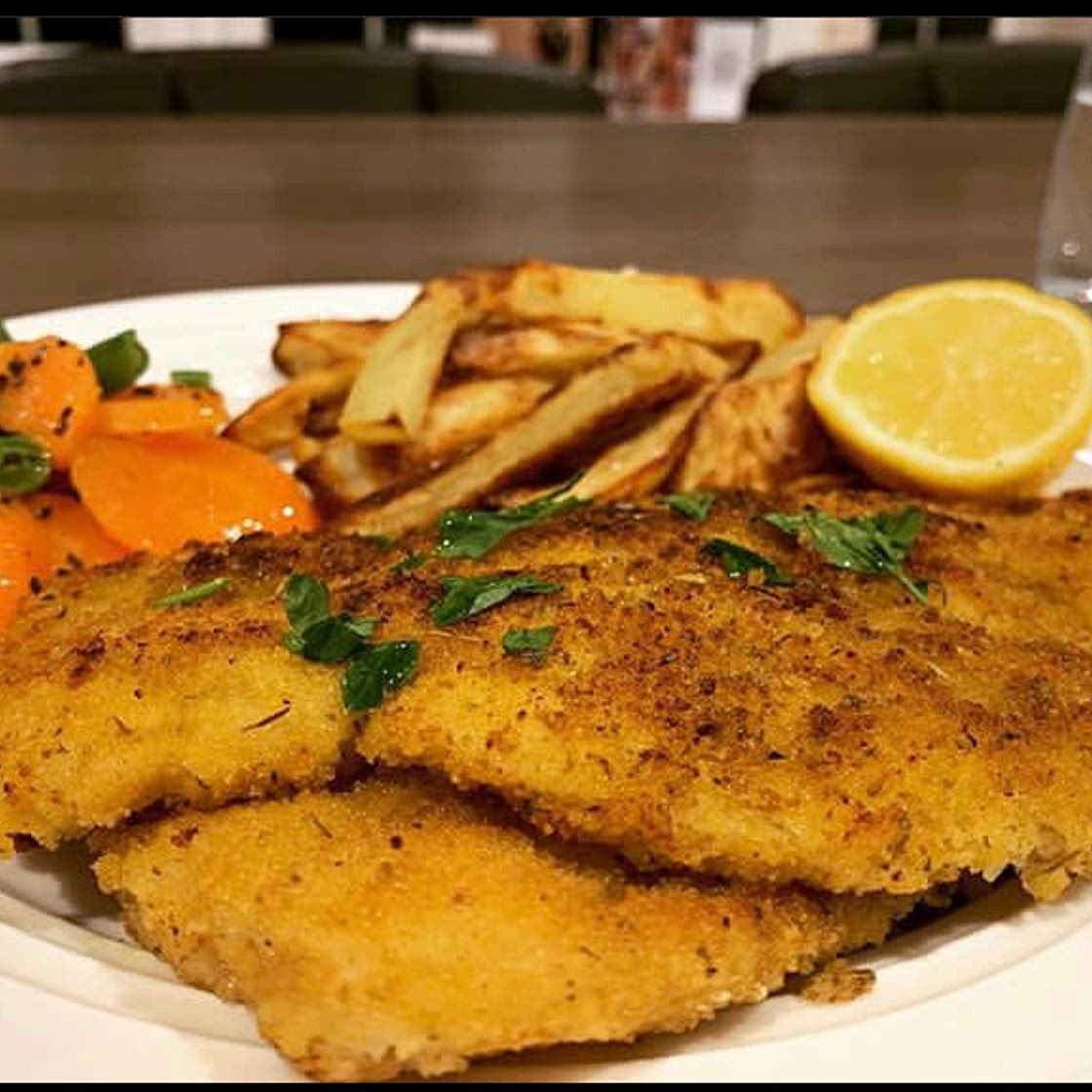 Breaded lemon and herb fish 